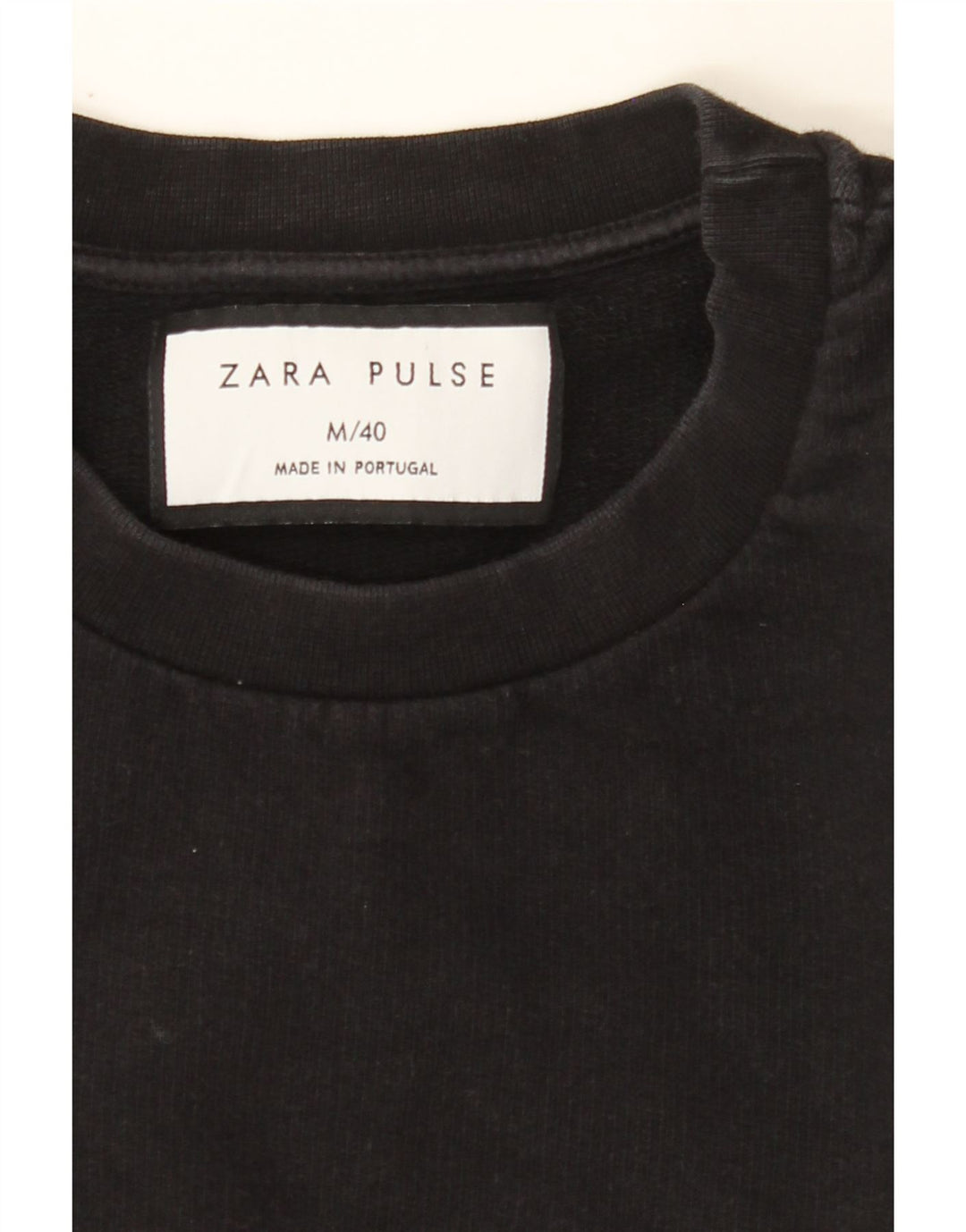 ZARA Mens Graphic Sweatshirt Jumper Medium Black Vintage Zara and Second-Hand Zara from Messina Hembry 