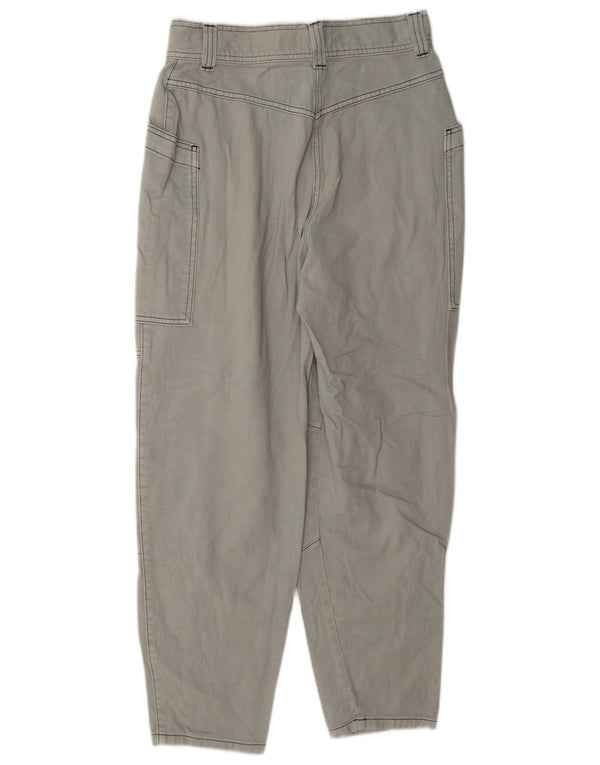 Topshop Dame Højtalje Loose Fit Cargo Bukser UK 10 Small W27 L27 Grå