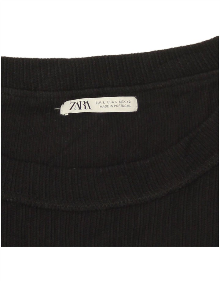 Zara Herre Grafisk T-Shirt Top Stor Sort