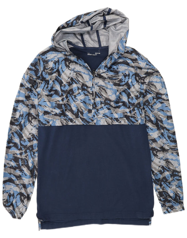 Under Armour Herre Zip Neck Hoodie Jumper Small Navy Blue Camouflage Bomuld