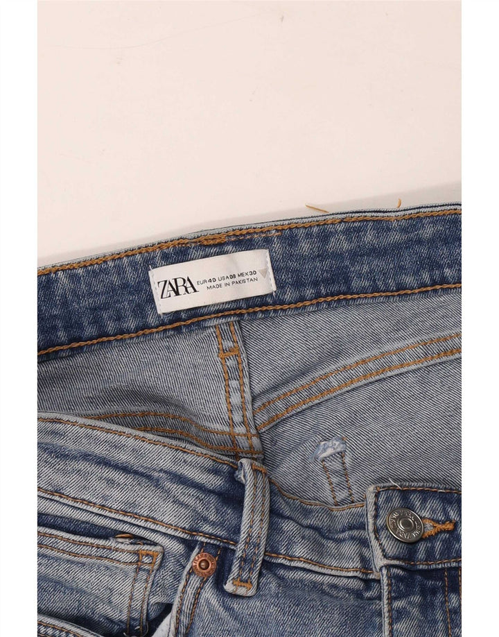Zara Dame Flare Cropped Jeans EU 40 Medium W30 L25 Blå