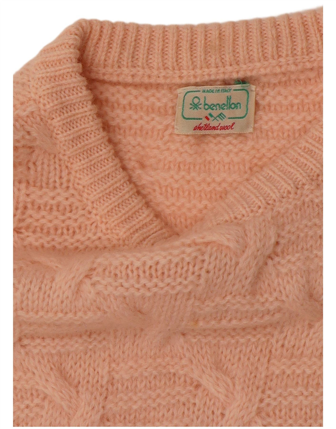 BENETTON Dame Boat Neck Jumper Sweater UK 12 Medium Pink Uld