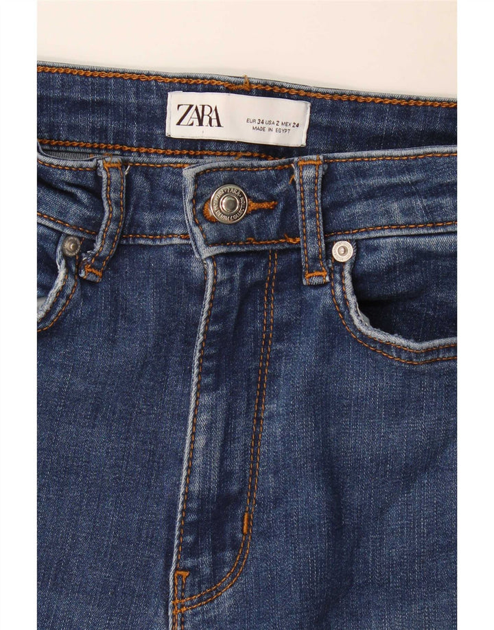 Zara Dame Flared Jeans EU 34 2XS W24 L32 Blå