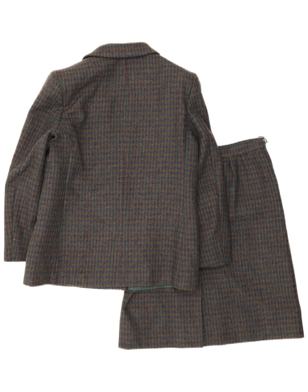 Tris Dame Dobbeltradet 2-delt nederdel Sæt UK 8 Small W26 Grey Check