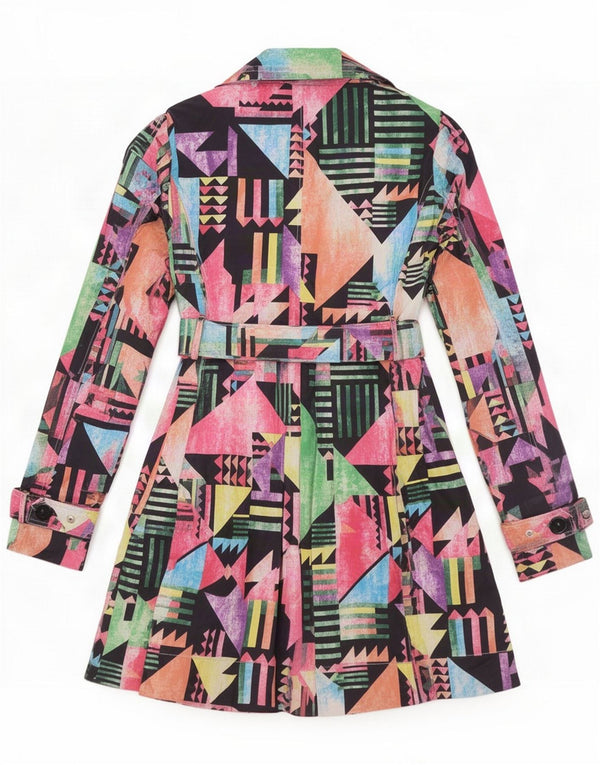 Joe Browns Trench Coat til kvinder UK 16 Large Multicolored Geometrisk Polyester