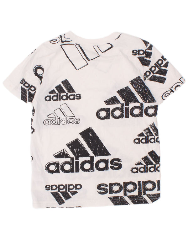 Adidas drenge Regular Fit grafisk T-shirt top 5-6 år hvid bomuld