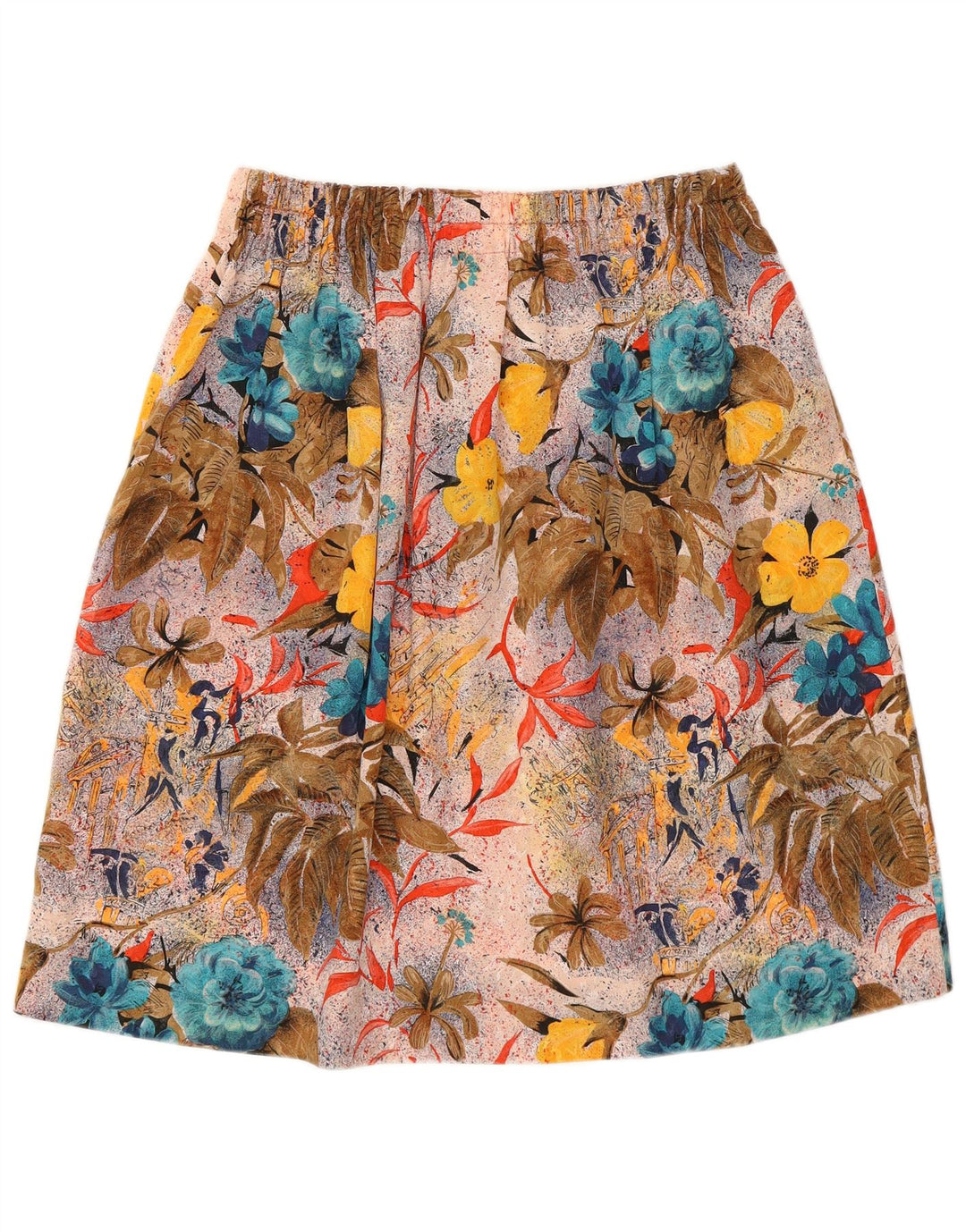 Vintage Kvinders Grafisk A-Line nederdel W30 Medium Multicolored Floral