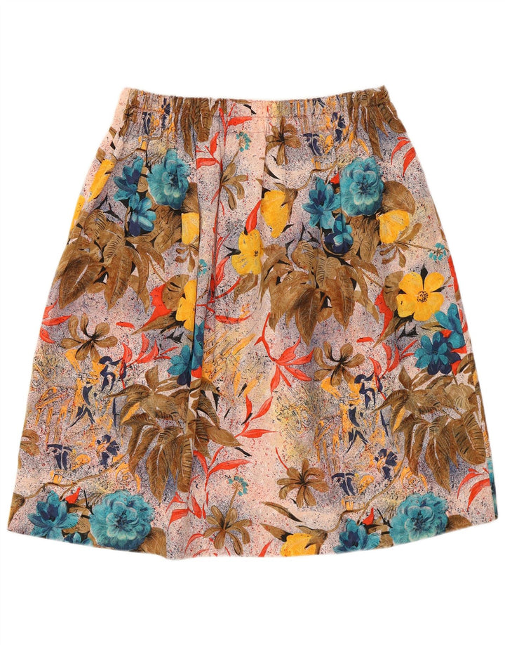 Vintage Kvinders Grafisk A-Line nederdel W30 Medium Multicolored Floral
