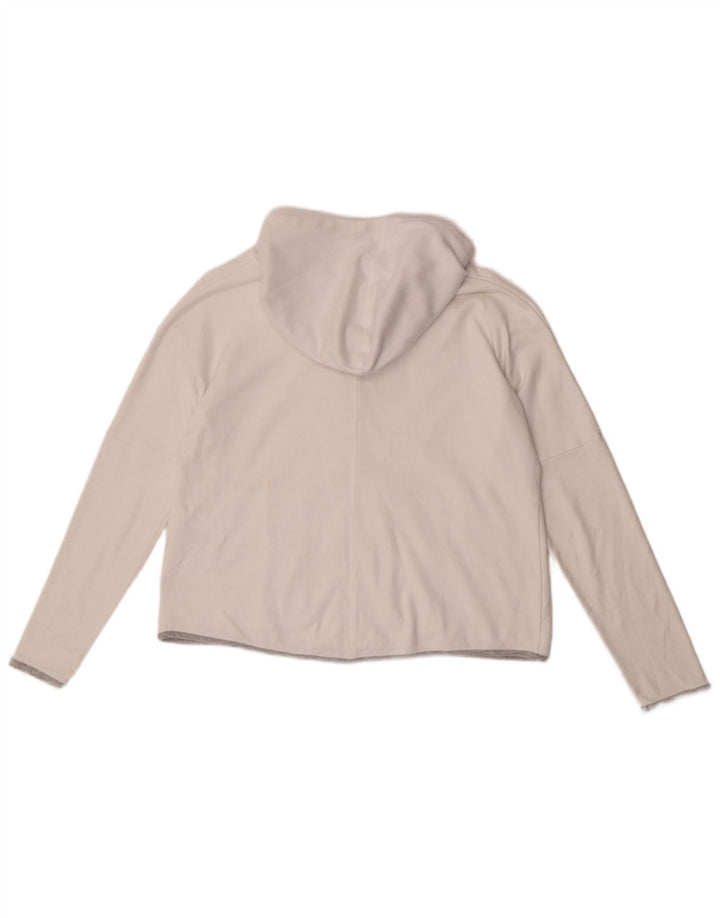 Ellesse Dame Grafisk Hættetrøje Sweater UK 14 Medium Hvid Bomuld