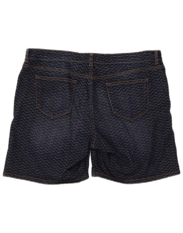 Fat Face Womens Denim Shorts UK 14 Large W34 Blue Geometric Cotton