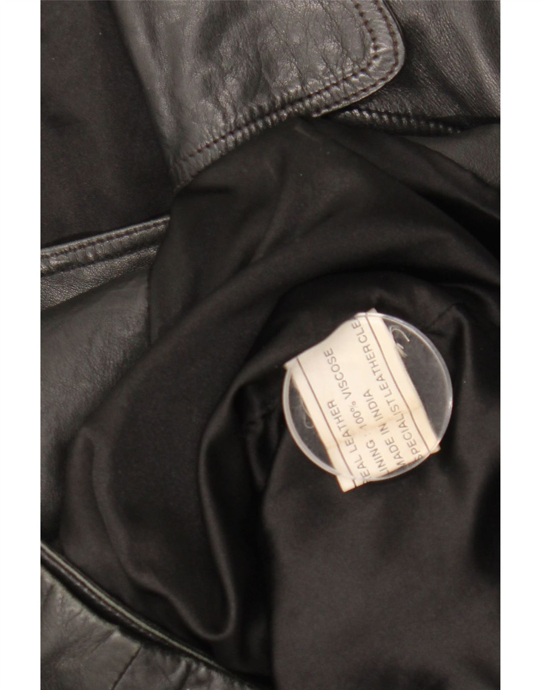 ETAM dobbeltradet læderjakke til kvinder US 12 Stor sort læder