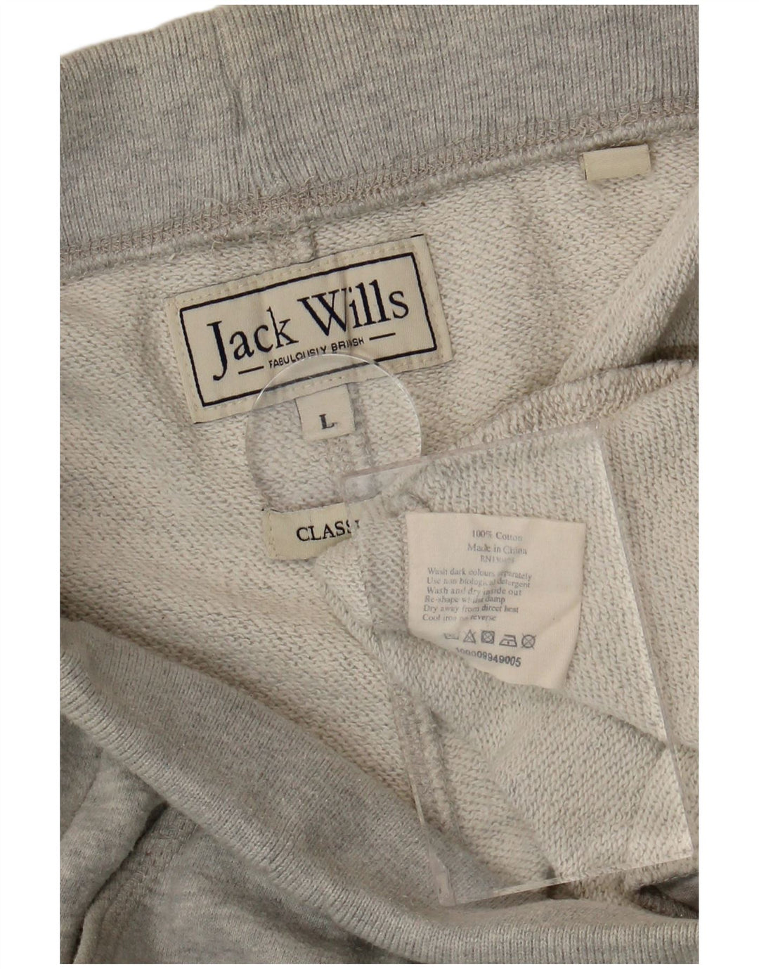 Jack Wills Klassiske sportsshorts til mænd, store grå flækkede bomuld