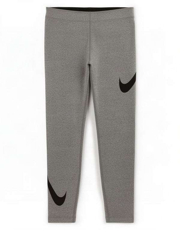 Nike Dame Grafiske Leggings UK 18 XL Grå Flecked Bomuld
