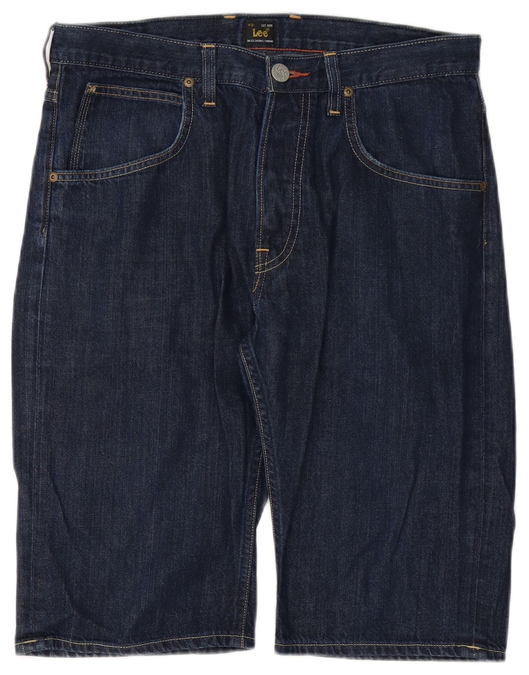 Lee Herre 5-lommers korte denimshorts W32 Mellem marineblå bomuld