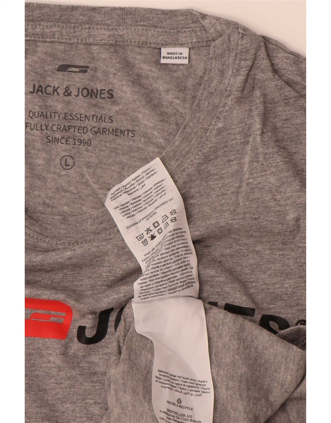Jack & Jones Herre grafisk T-shirt Top Stor grå bomuld