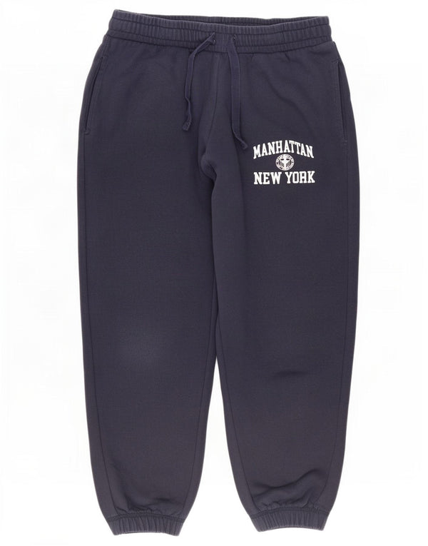 Zara Womens Crop træningsdragt Bukser Joggers UK 12 Medium Navy Blue