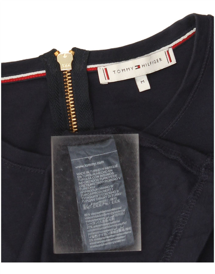 TOMMY HILFIGER Kvinder A-Line Kjole UK 12 Medium Navy Blue Viscose