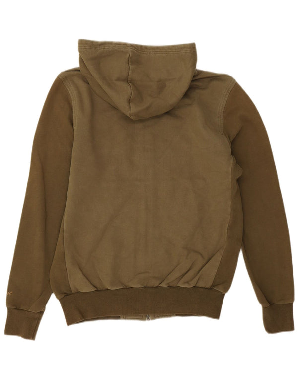 Puma Mens Graphic Zip Hoodie Sweater Small Khaki Cotton