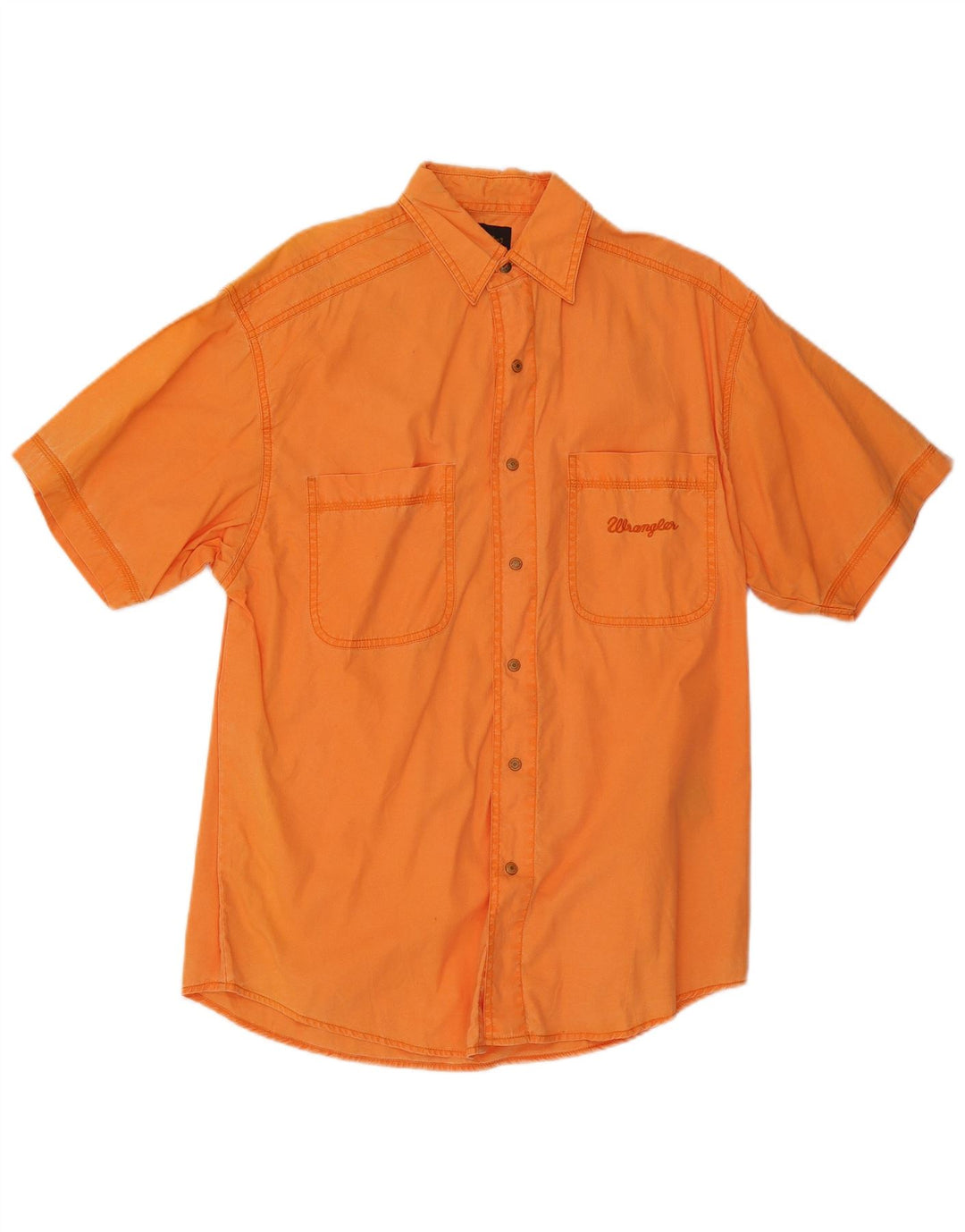 Wrangler Kortærmet Herreskjorte Medium Orange Bomuld