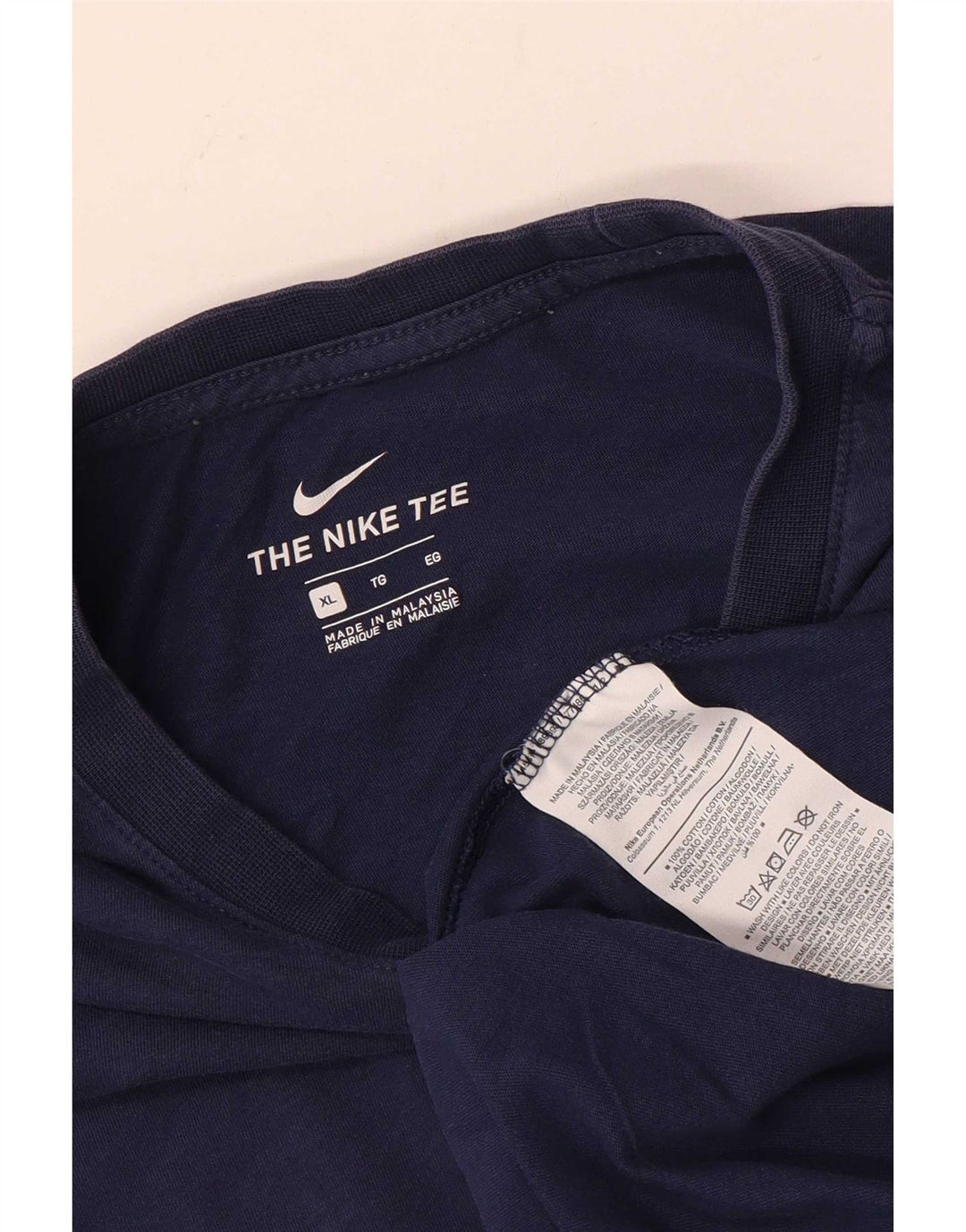 Nike T-shirt top til mænd XL marineblå bomuld
