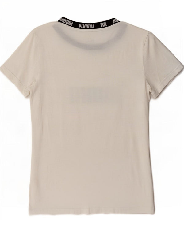 Puma Womens Regular Graphic T-Shirt Top UK 14 Medium White