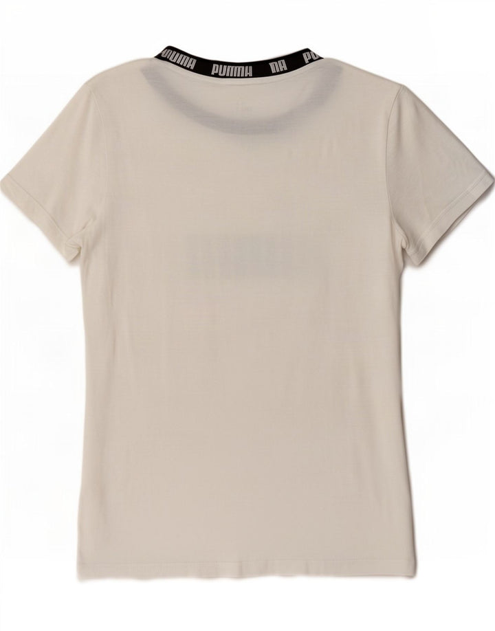 Puma Womens Regular Graphic T-Shirt Top UK 14 Medium White