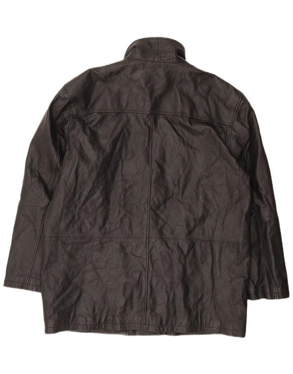 Vintage herre læderjakke IT 58 4XL Sort