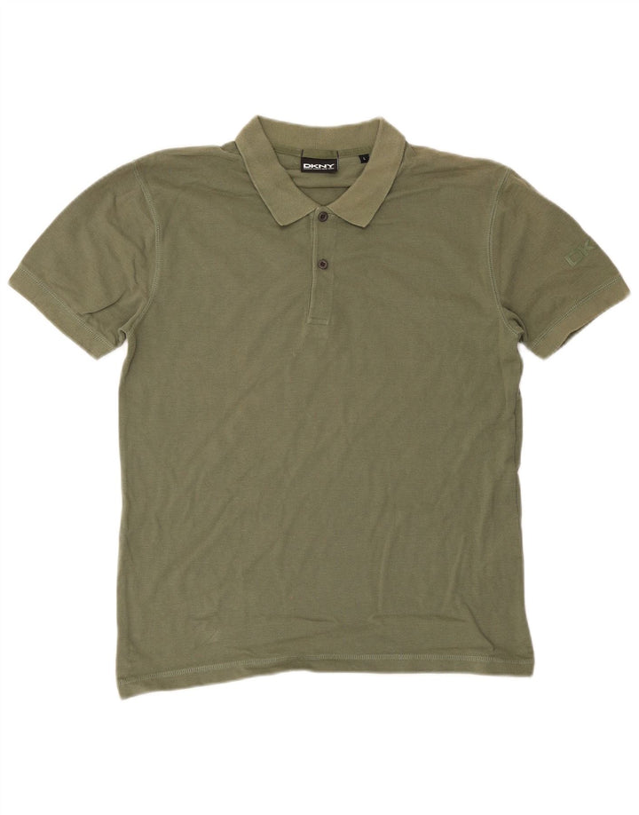 Dkny Herre Polo Shirt Stor Khaki Bomuld
