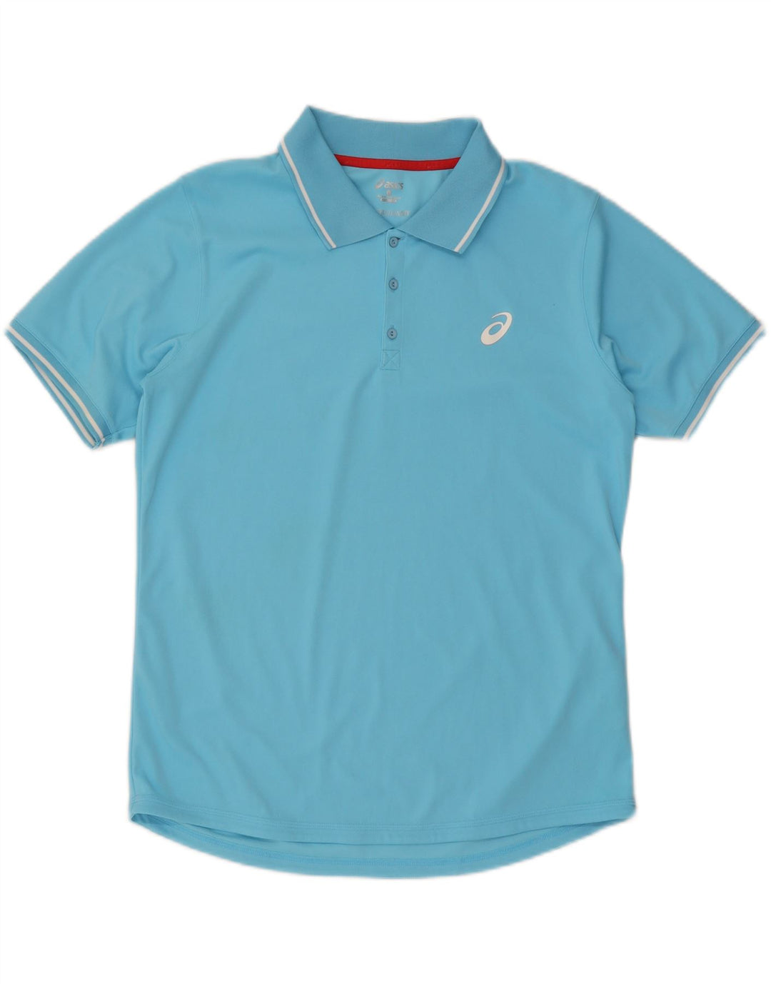 ASICS Mens Polo Shirt Large Blue Polyester Vintage Asics and Second-Hand Asics from Messina Hembry 