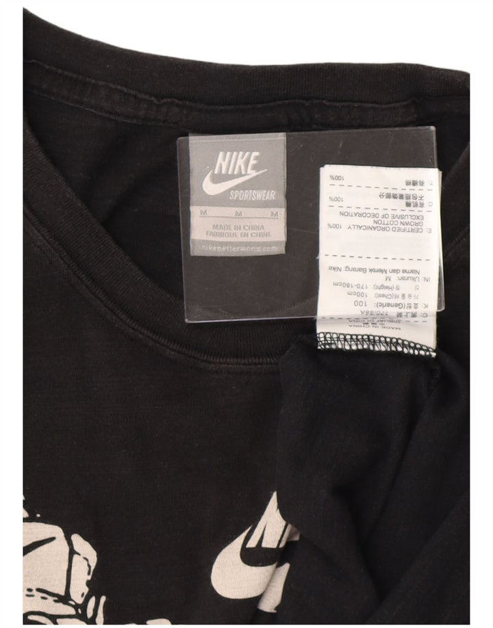 Nike Herre grafisk T-shirt Top Medium Sort Bomuld
