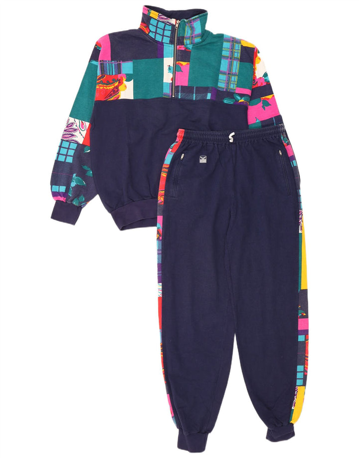 TRIGEMA Hel træningsdragt til kvinder UK 14 Mellem marineblå patchwork bomuld