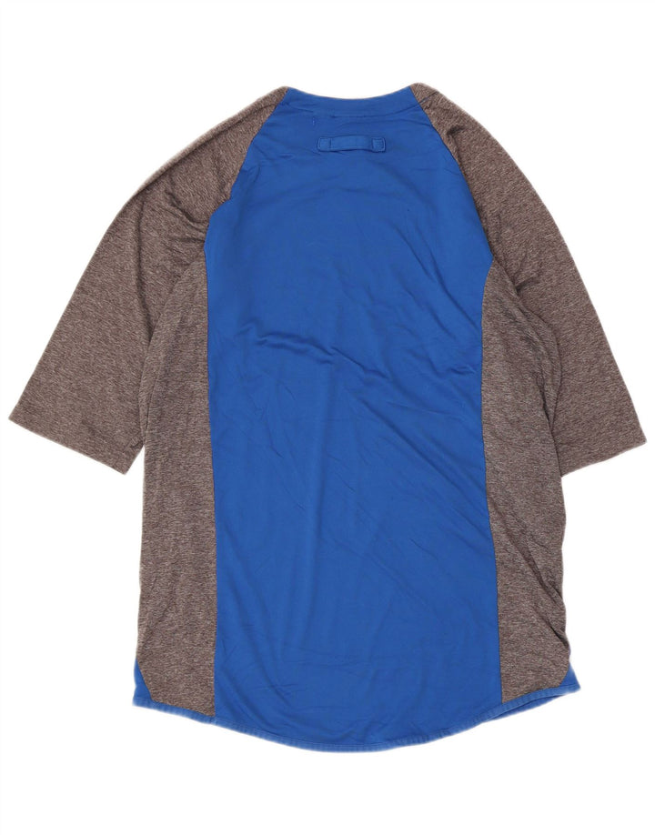 Majestic Herre Top 3/4 ærmer Medium Blue Colourblock