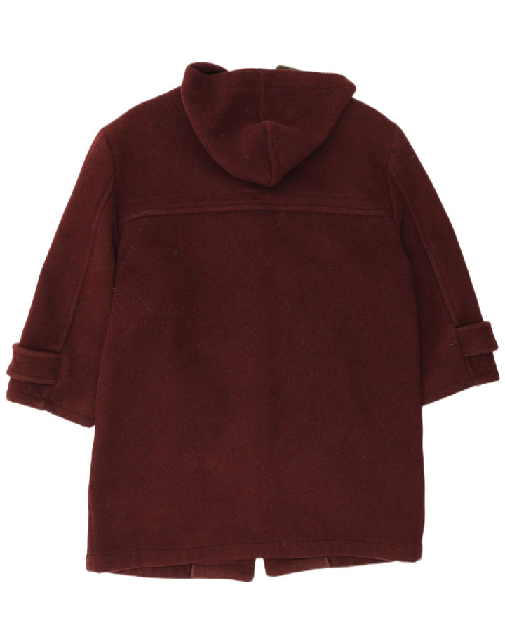 Lynlås Herre Hooded Duffle Coat IT 38 Medium Burgundy Wool