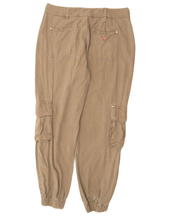 GUESS Womens Joggers Cargo Trousers W30 L28  Beige Lyocell
