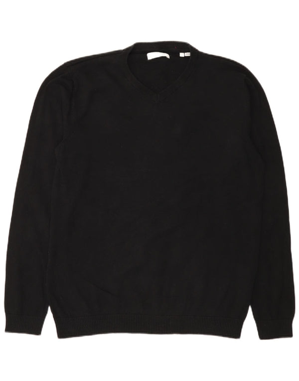 Jack & Jones Herre V-hals sweater Stor sort bomuld
