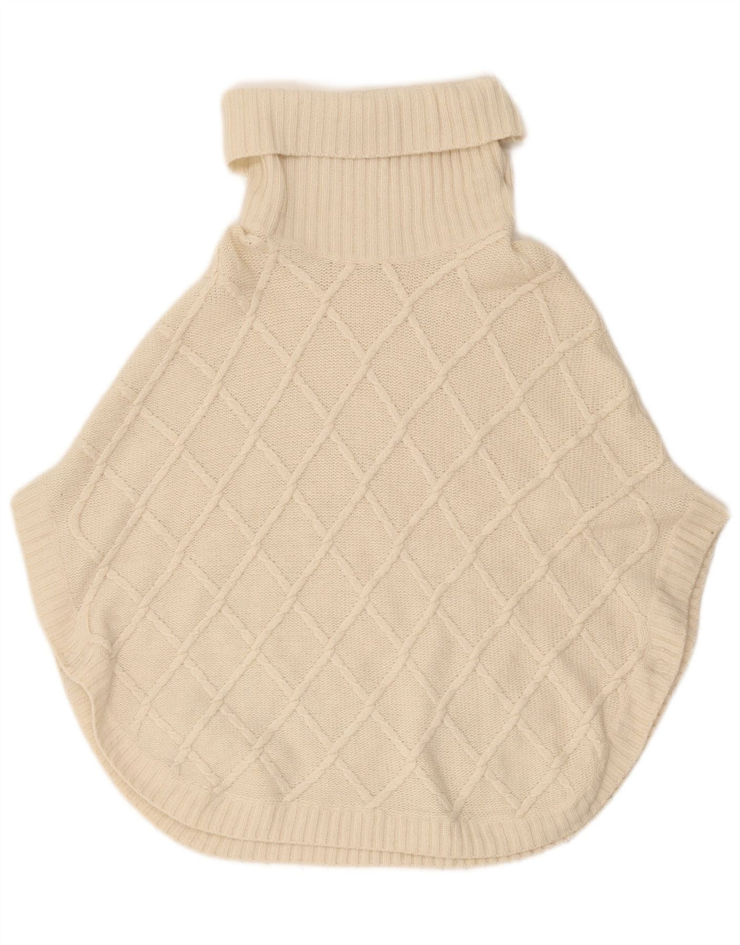 Massimo Dutti Dame Roll Neck Poncho Jumper UK 18 XL Hvid