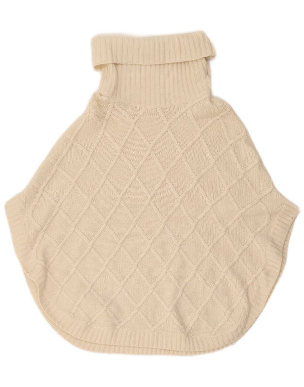 Massimo Dutti Dame Roll Neck Poncho Jumper UK 18 XL Hvid