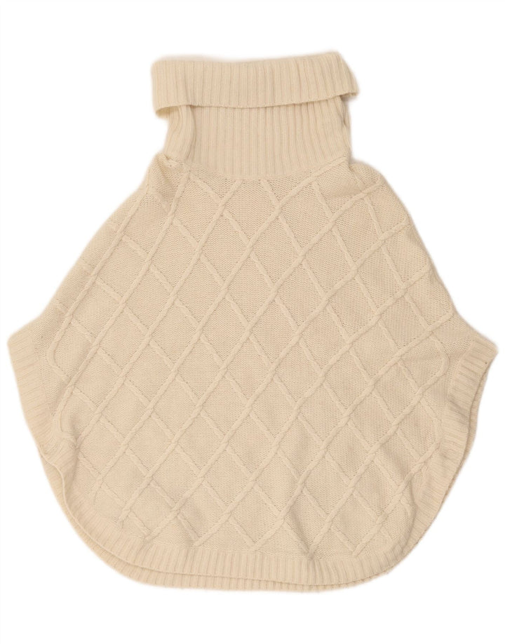 Massimo Dutti Dame Roll Neck Poncho Jumper UK 18 XL Hvid