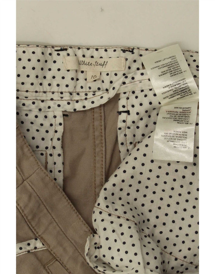 White Stuff Chino Shorts til kvinder UK 10 Small W30 Beige Spotted Bomuld