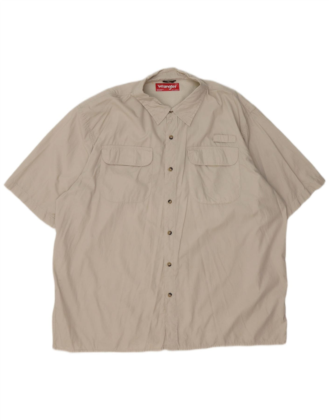 Wrangler kortærmet herreskjorte 2XL beige bomuld