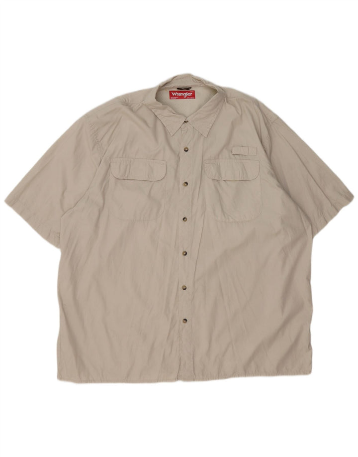 Wrangler kortærmet herreskjorte 2XL beige bomuld
