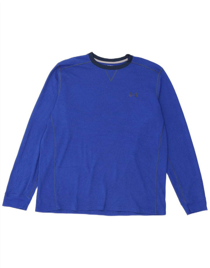 Under Armour Herre Cold Gear Top Langærmet 2XL Blå Polyester