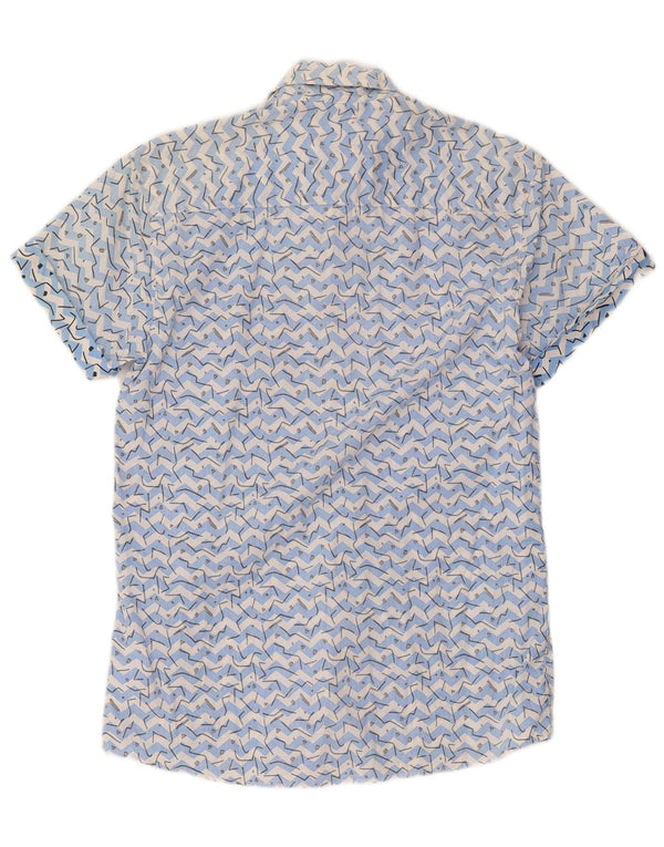 Jack & Jones Kortærmet Herreskjorte Medium Blå Geometrisk Bomuld