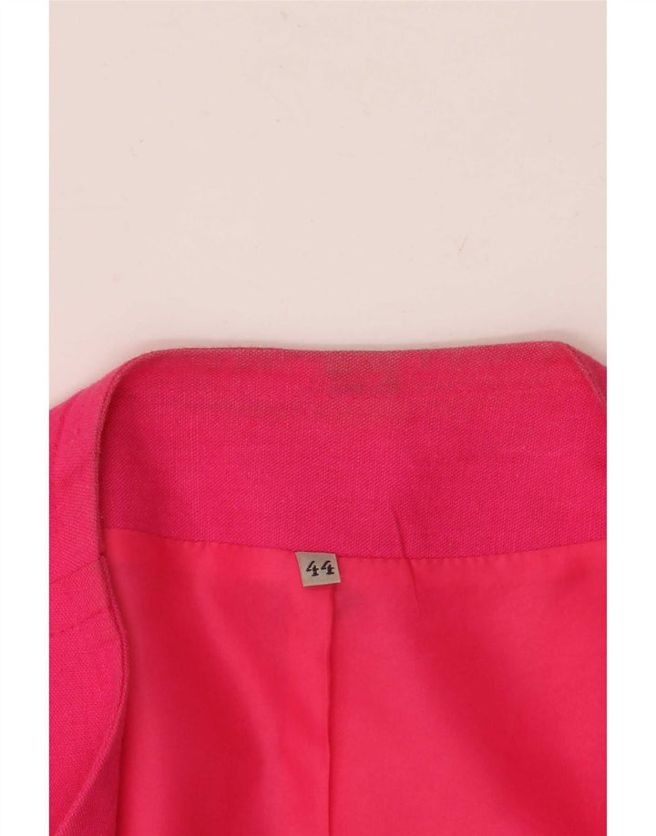 Vintage Dame Open Blazer Jacket EU 44 Large Pink Linen