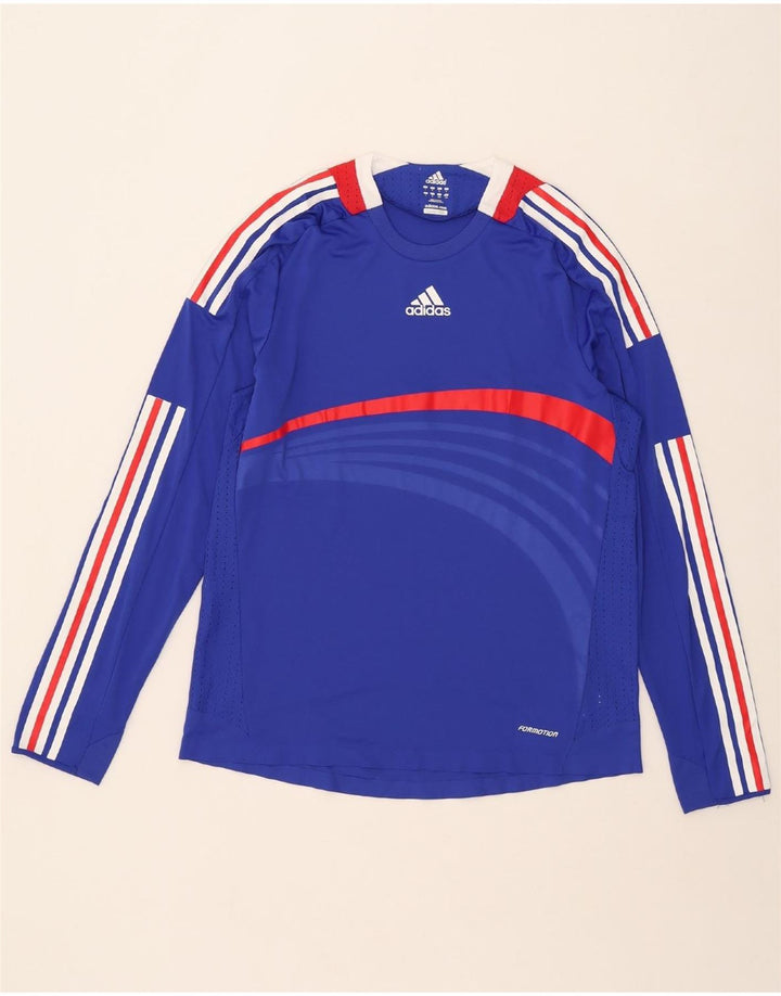 Adidas Herre Clima 365 Top Langærmet Stor Blå Colourblock Polyester