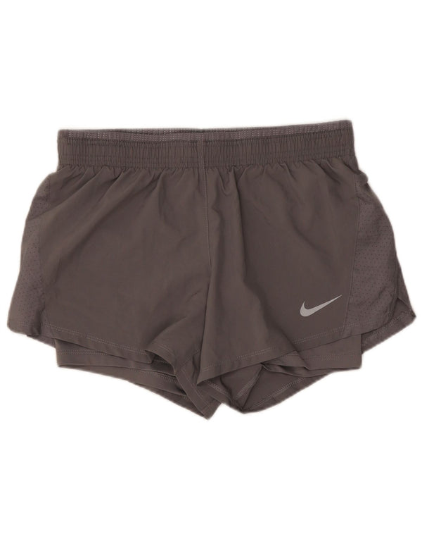 Nike Dame Dri Fit Sport Shorts UK 10 Small Grå