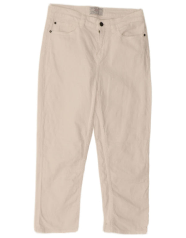 Fat Face Dame Capri Jeans UK 12 Medium W28 L20 Hvid Bomuld