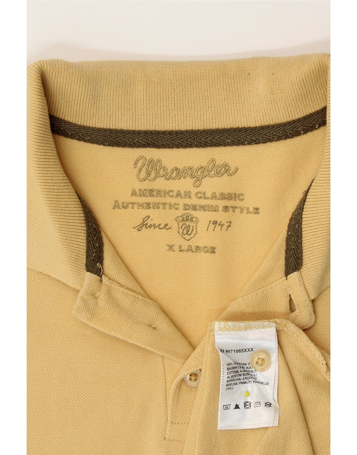 WRANGLER Mens Polo Shirt XL Yellow Cotton
