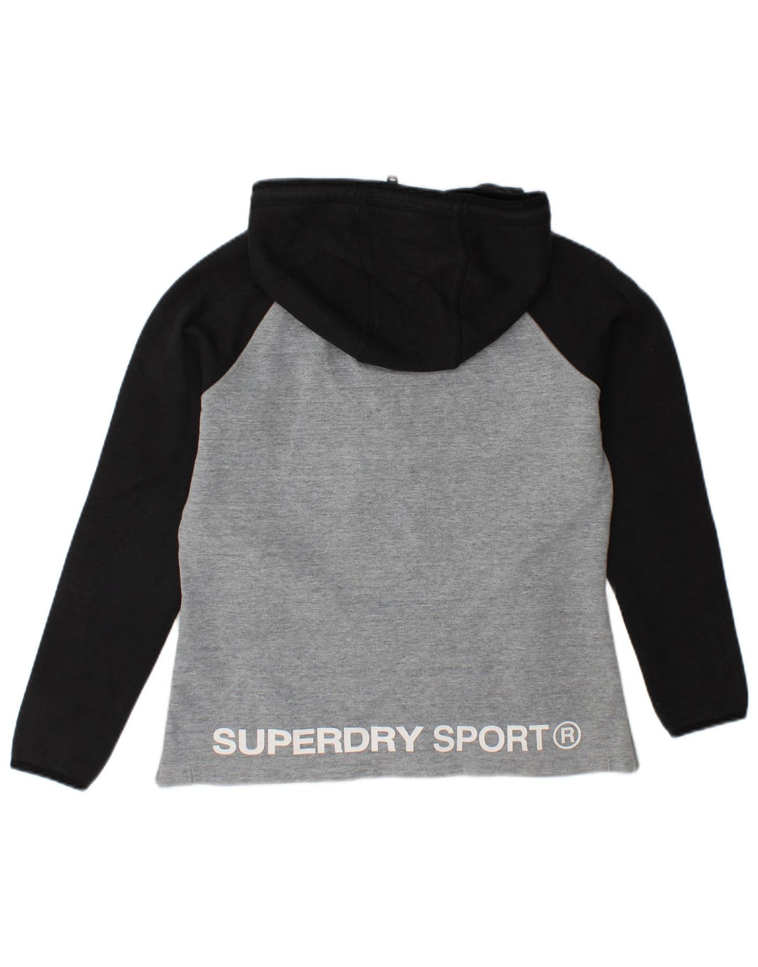 SUPERDRY Grafisk hættetrøje til kvinder UK 14 Medium Grey Colourblock