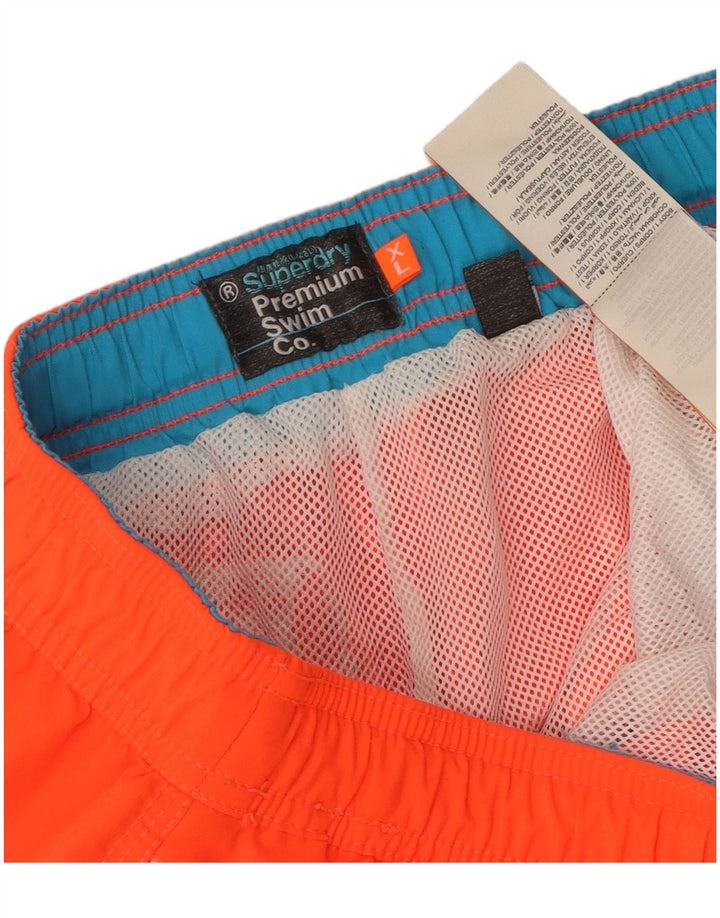 Superdry grafiske badeshorts til mænd XL orange polyester
